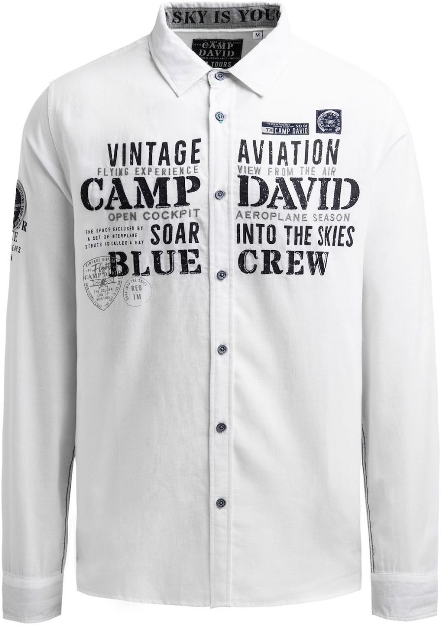 CAMP DAVID Košeľa  sivá / čierna / biela