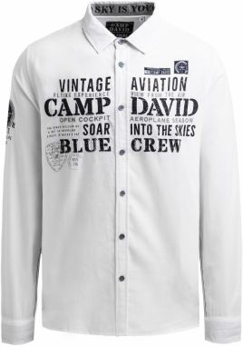CAMP DAVID Košeľa  sivá / čierna / biela