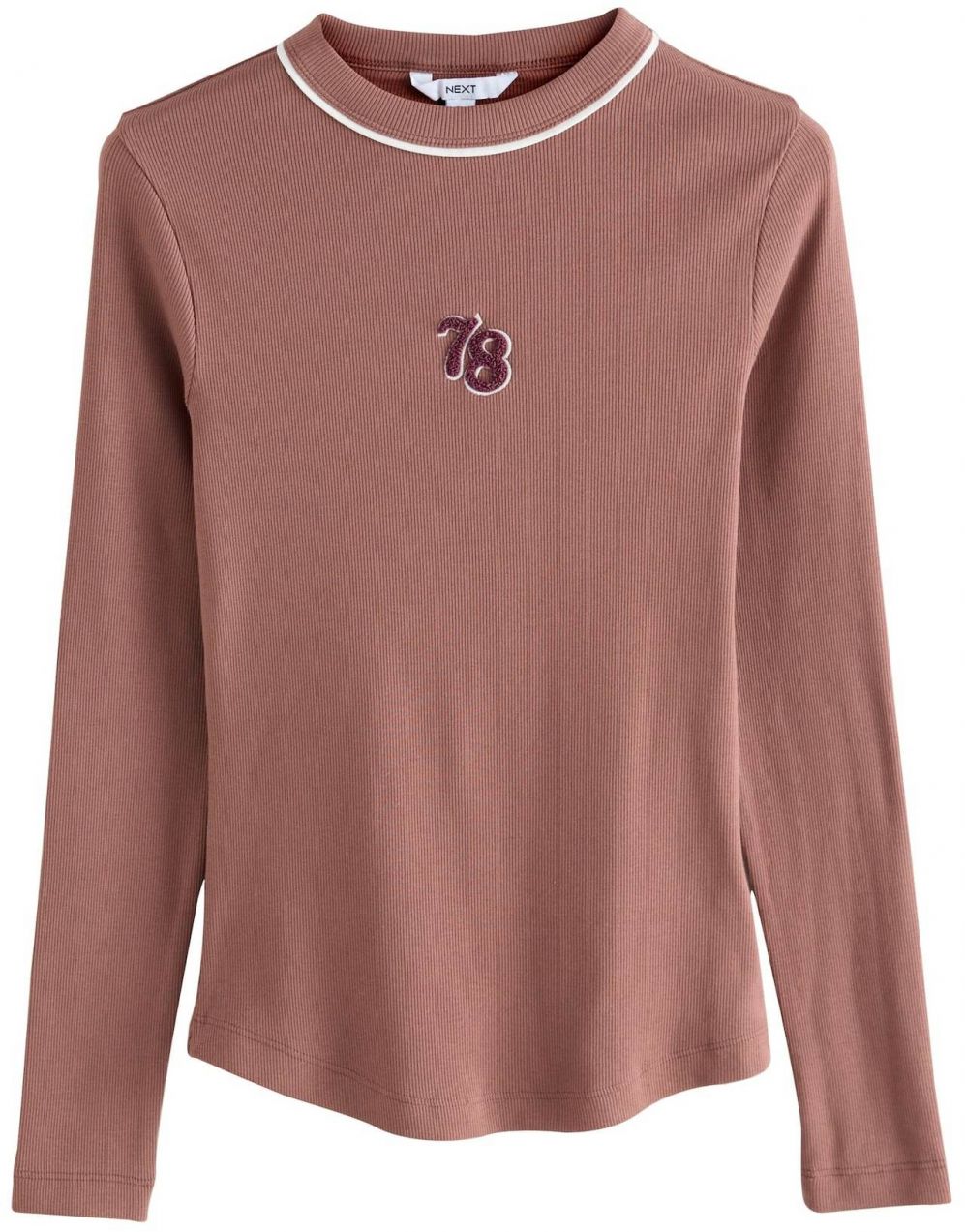 Next Tričko  hnedá / tmavoružová