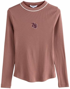 Next Tričko  hnedá / tmavoružová