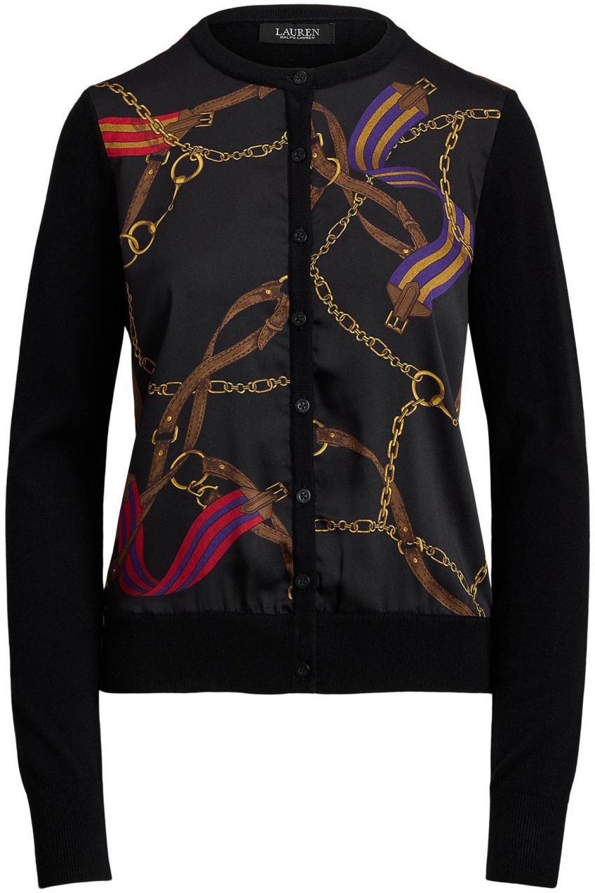 Lauren Ralph Lauren Kardigán 'OFRYAH'  hnedá / žltá / tmavofialová / čierna