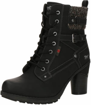 MUSTANG Šnurovacie členkové čižmy  čierna