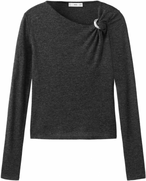 MANGO Tričko 'XJEWEL'  grafitová