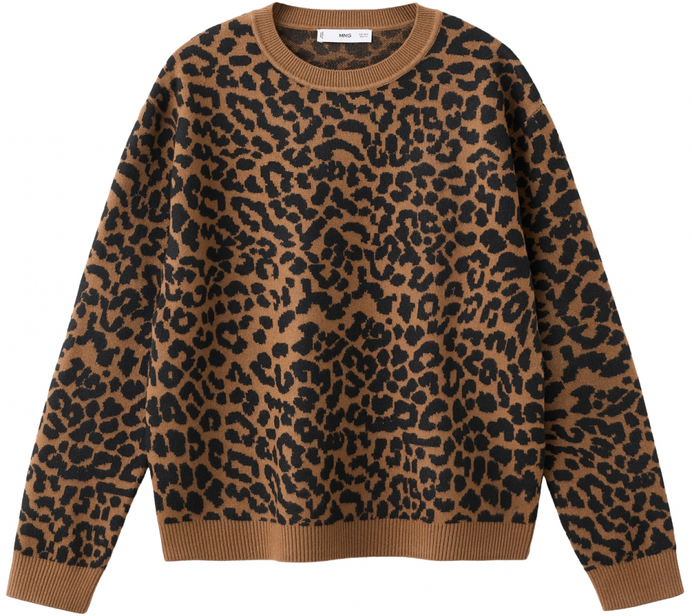 MANGO Sveter 'LEONA'  béžová / čierna