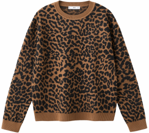 MANGO Sveter 'LEONA'  béžová / čierna