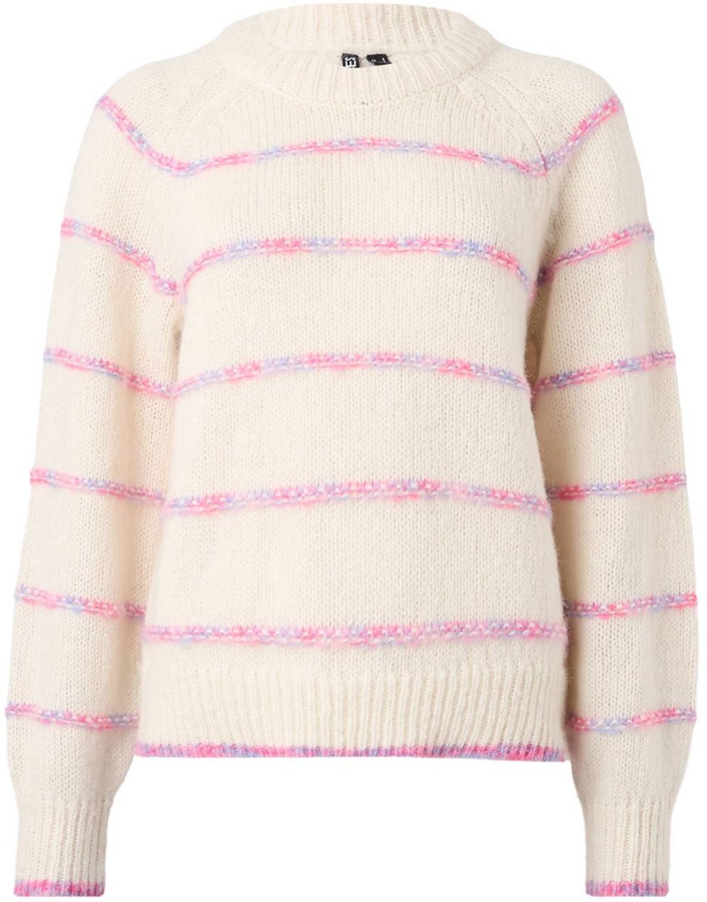 PIECES Sveter 'NELIA'  nebielená / orgovánová / ružová