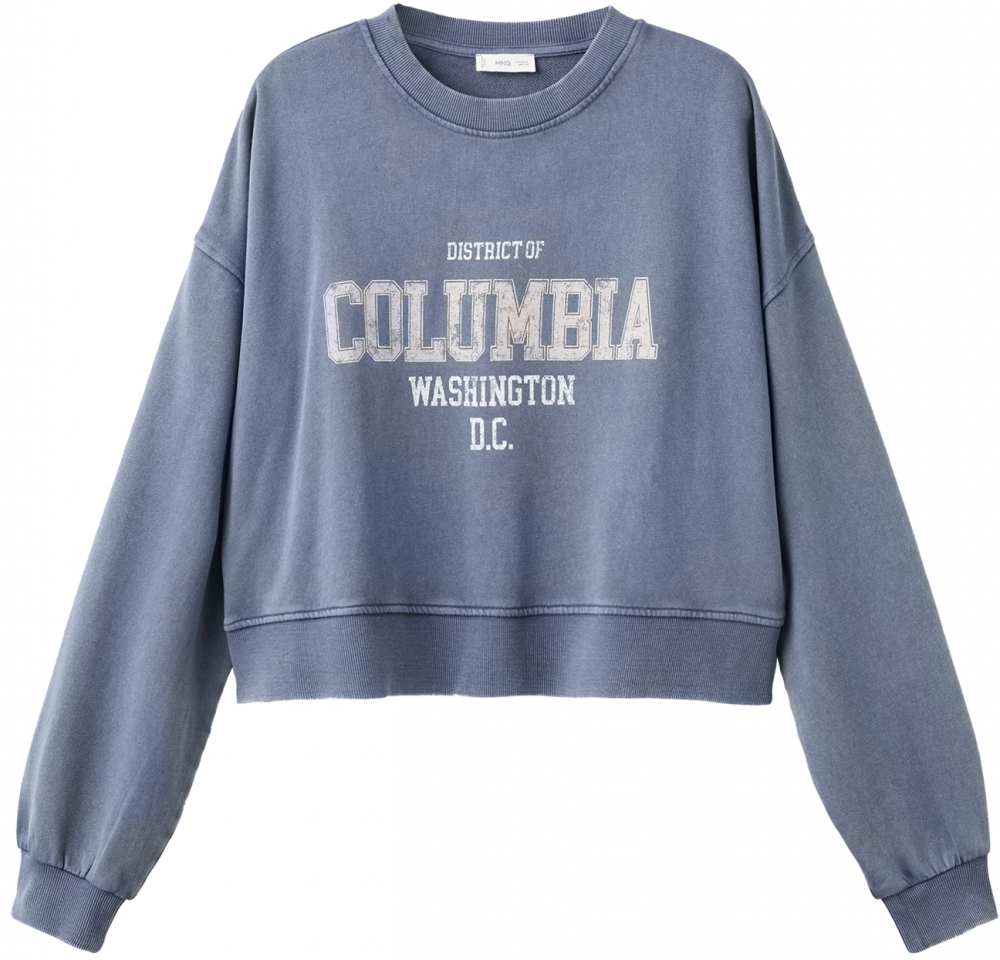 MANGO TEEN Mikina 'Columbia'  zafírová / biela / šedobiela