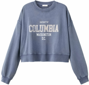 MANGO TEEN Mikina 'Columbia'  zafírová / biela / šedobiela