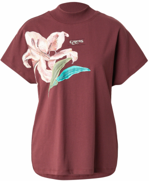 GUESS Tričko 'SL MOCK'  smaragdová / staroružová / vínovo červená
