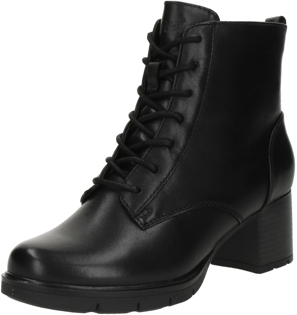 JANA Šnurovacie členkové čižmy  čierna