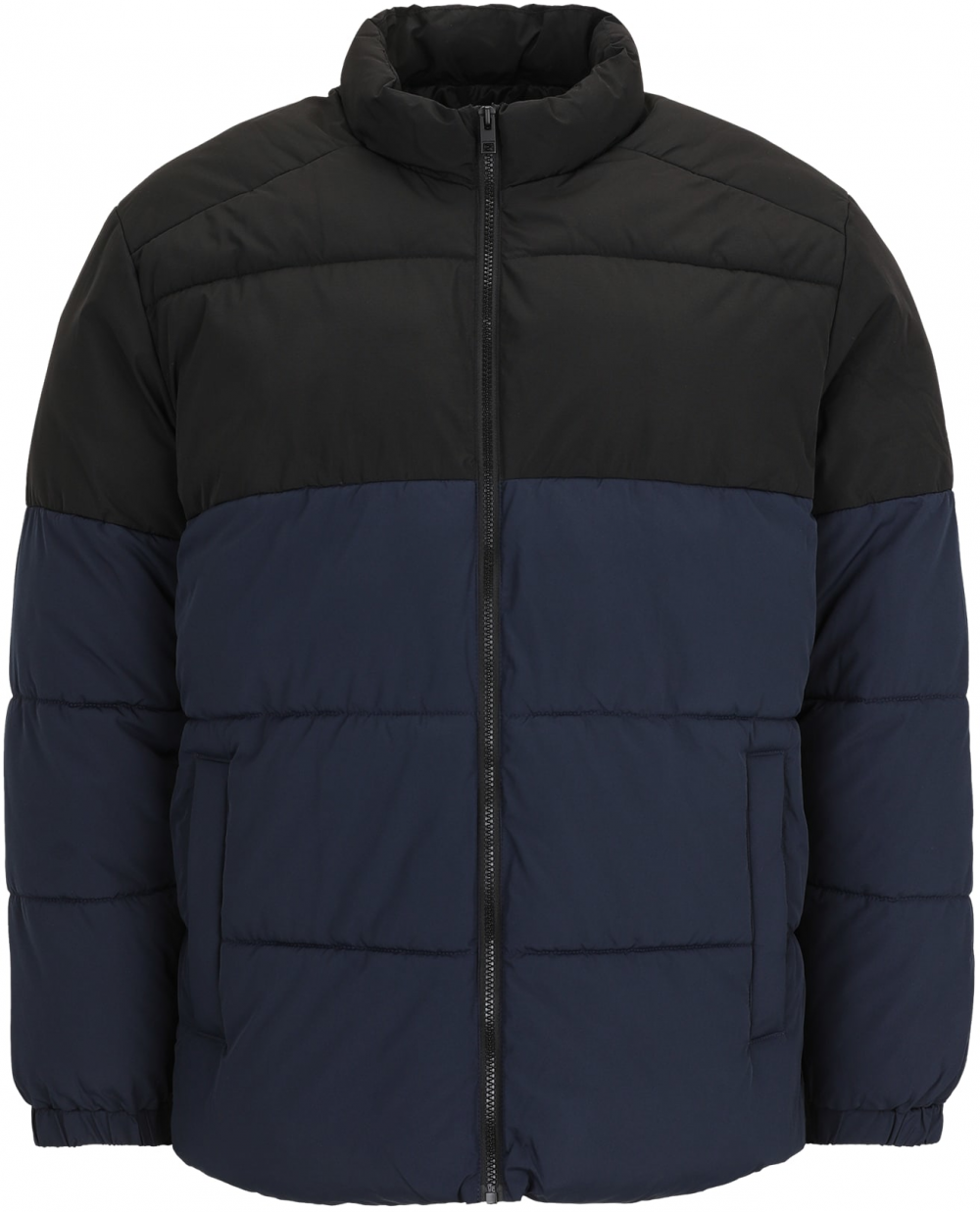 Jack & Jones Plus Zimná bunda 'JJMAZE'  tmavomodrá / čierna