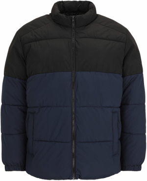 Jack & Jones Plus Zimná bunda 'JJMAZE'  tmavomodrá / čierna