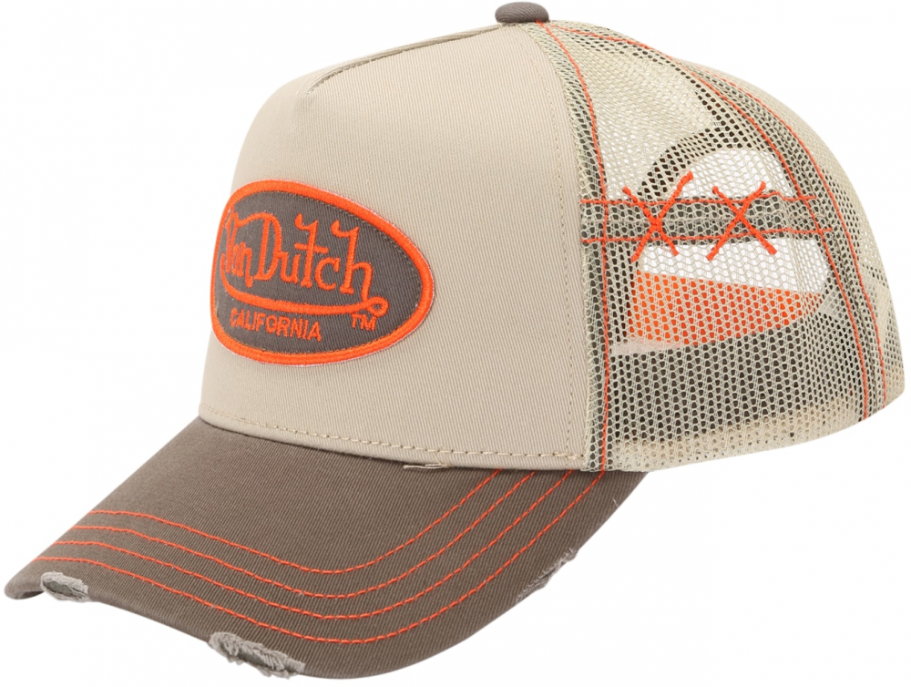 Von Dutch Originals Čiapka  béžová / olivová / neónovo oranžová
