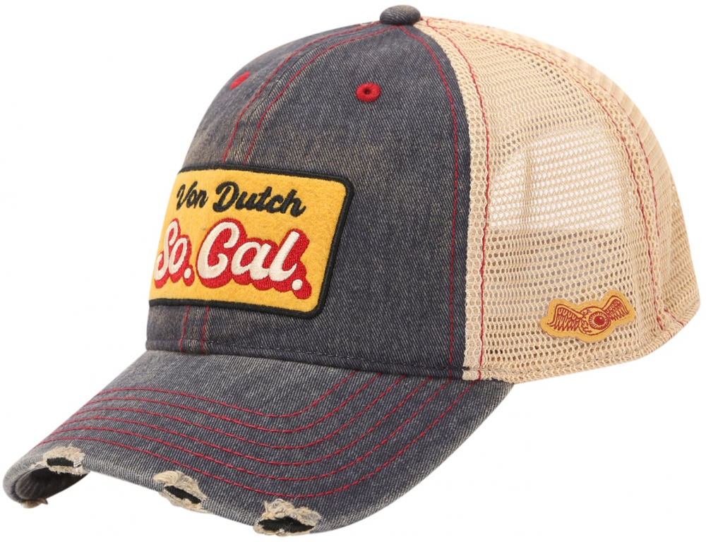 Von Dutch Originals Čiapka  béžová / tmavomodrá / zlatá žltá