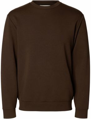 SELECTED Mikina  tmavohnedá
