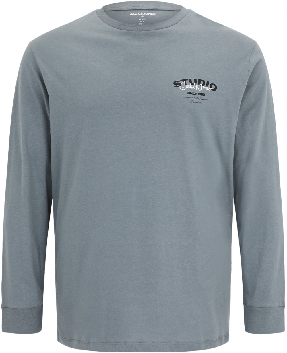 Jack & Jones Plus Tričko 'JJYUKI'  sivá / čierna / biela