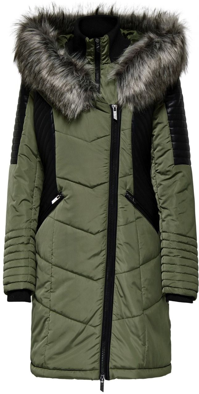 ONLY Zimný kabát 'ONLNEW LINETTE'  olivová / čierna