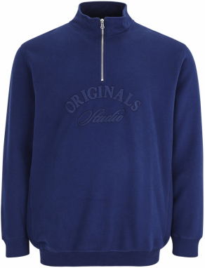 Jack & Jones Plus Mikina 'JORBLEECKER'  tmavomodrá