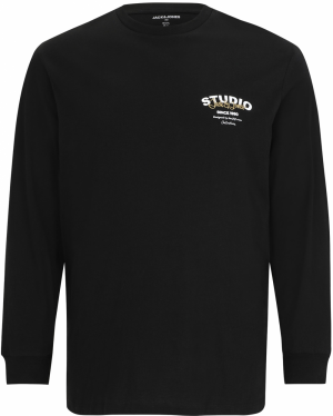 Jack & Jones Plus Tričko 'JJYUKI'  čierna / biela