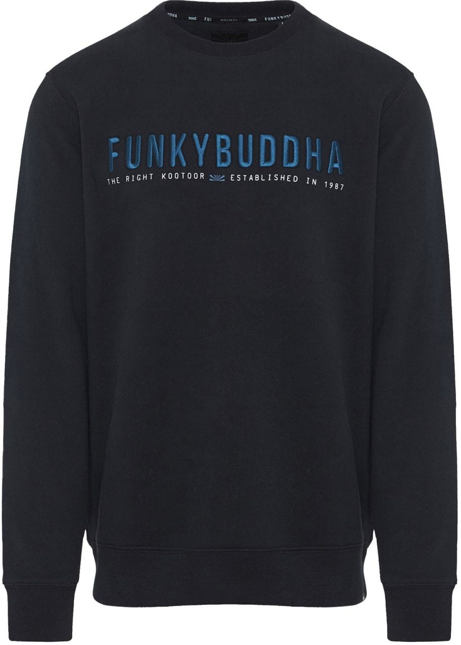 Funky Buddha Mikina  modrá / čierna / biela