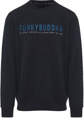 Funky Buddha Mikina  modrá / čierna / biela