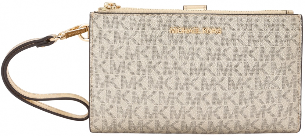 MICHAEL Michael Kors Listová kabelka  béžová / tmavohnedá / zlatá