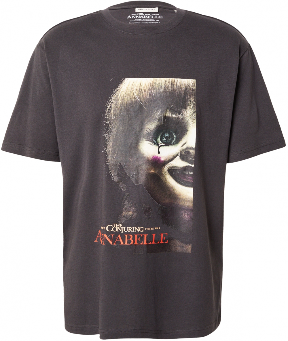 Only & Sons Tričko 'ONSHALLOWEEN'  tmelová / sivá / tmavosivá / jasne červená