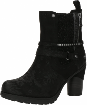 MUSTANG Členkové čižmy  čierna / strieborná