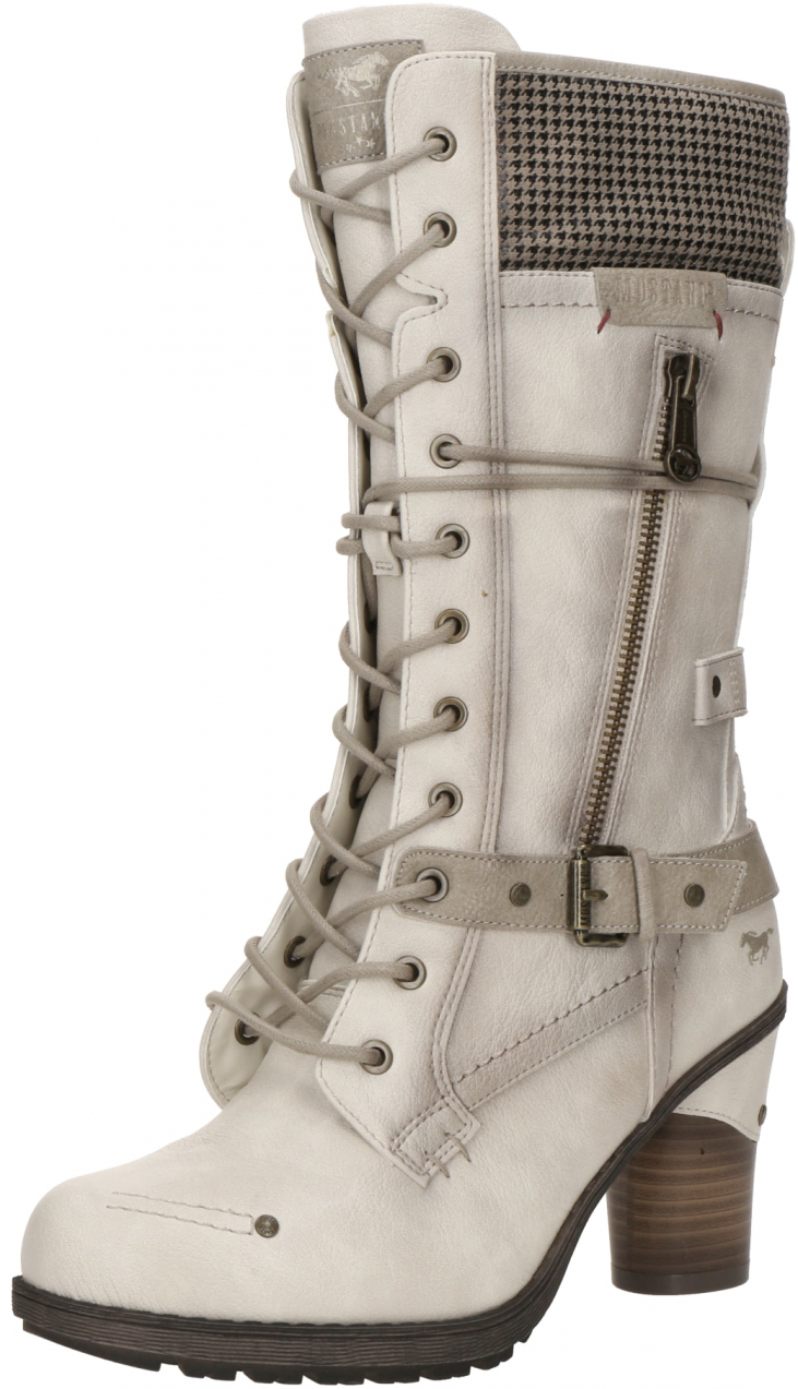 MUSTANG Šnurovacie čižmy  tmelová / nebielená / hnedá / čierna