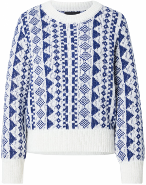 PIECES Sveter 'NIANNA'  modrá / biela