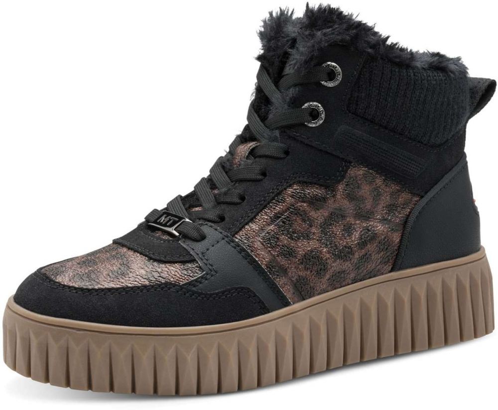 MARCO TOZZI Šnurovacie členkové čižmy  hnedá / čierna