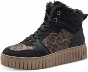 MARCO TOZZI Šnurovacie členkové čižmy  hnedá / čierna