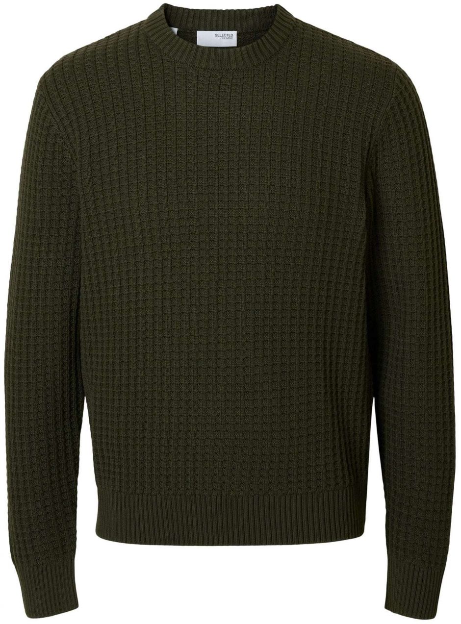 SELECTED Sveter 'SLHTOM'  jedľová