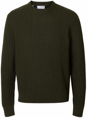 SELECTED Sveter 'SLHTOM'  jedľová