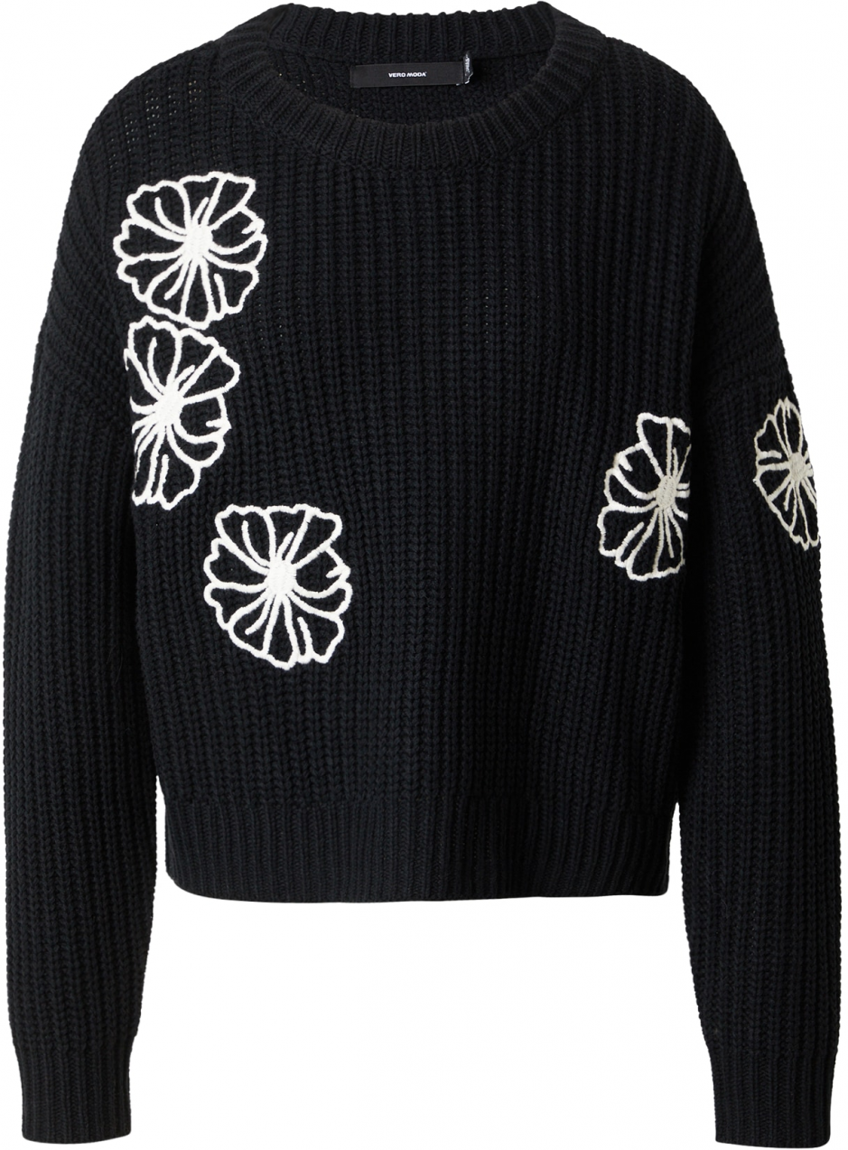 VERO MODA Sveter 'VMLaura'  čierna / biela