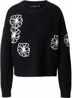 VERO MODA Sveter 'VMLaura'  čierna / biela