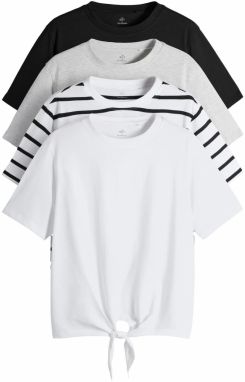 The Set Tričko  svetlosivá / čierna / biela