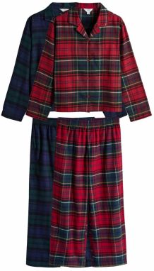 The Set Pyžamo  námornícka modrá / zelená / červená / biela