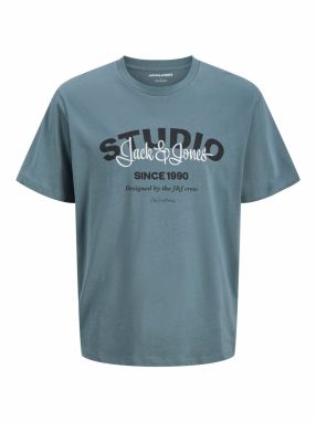 JACK & JONES Tričko 'JJYUKI'  modrosivá / čierna / biela