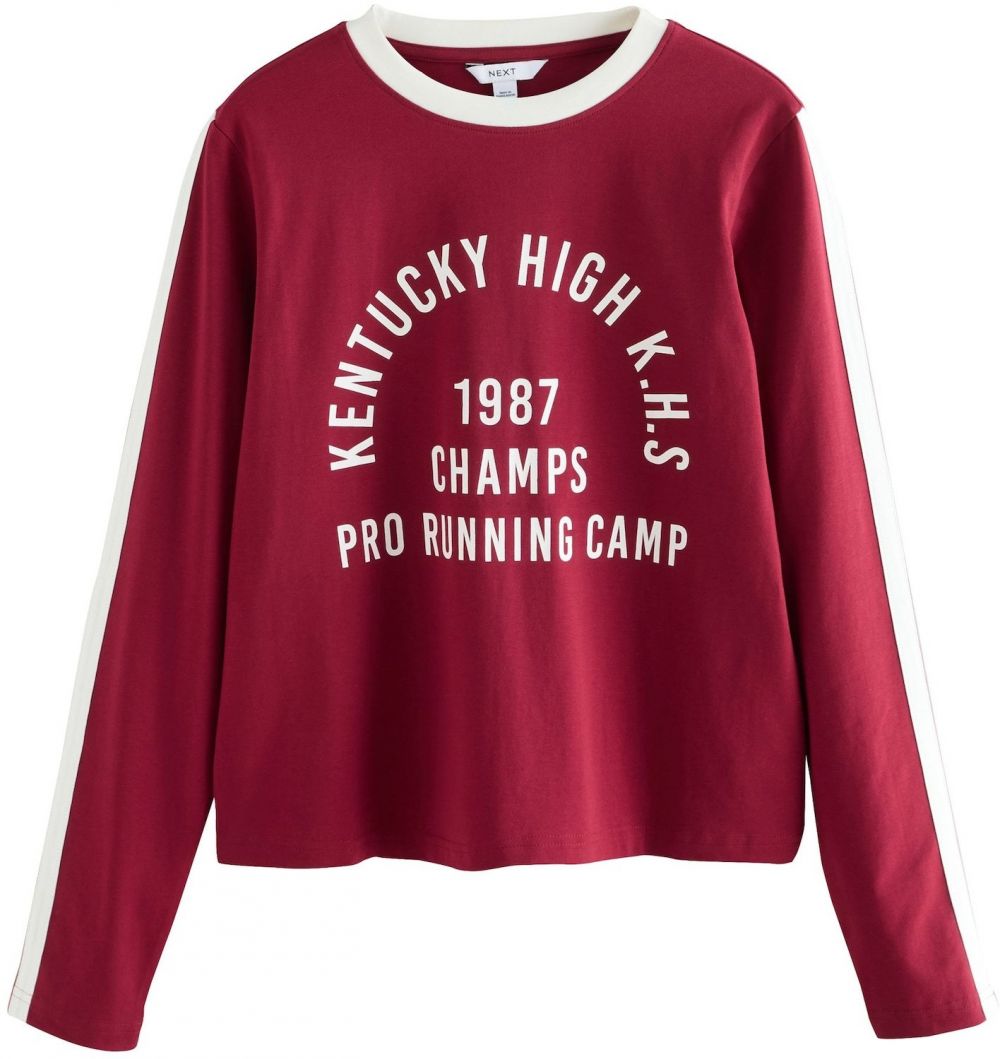 Next Tričko  tmavočervená / biela