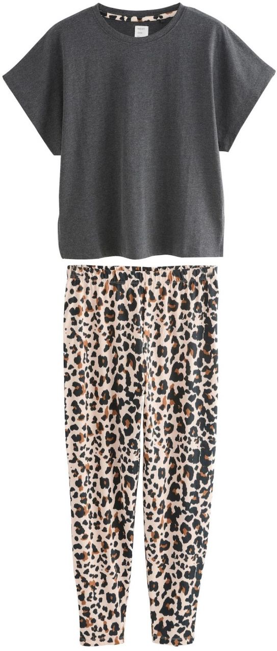 Next Pyžamo  béžová / hnedá / tmavosivá / čierna