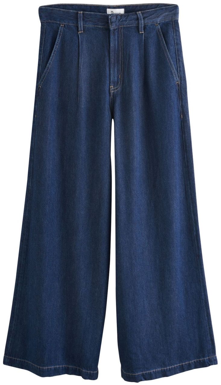 Next Plisované rifle  tmavomodrá