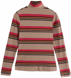 Next Tričko  svetlohnedá / červená / čierna