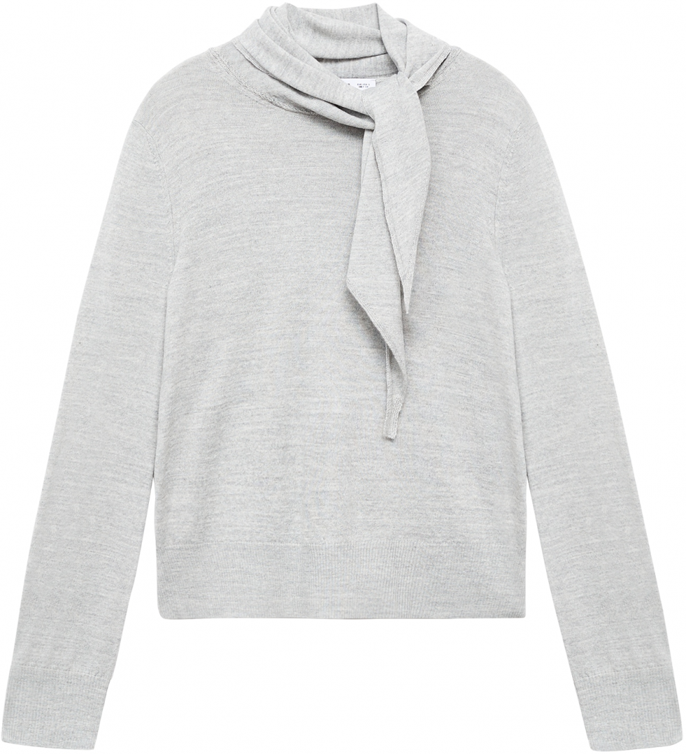 MANGO Sveter 'AMAIO'  sivá melírovaná