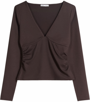 Bershka Tričko  čokoládová