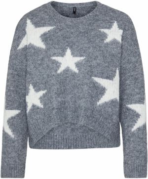 Only Petite Sveter 'ONLAZU'  sivá melírovaná / biela