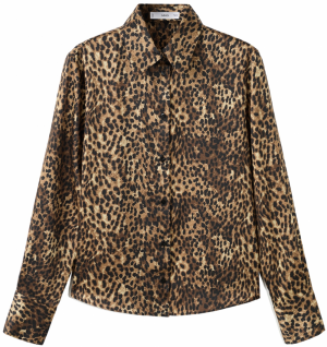 MANGO Blúzka 'PIEDRA'  svetlobéžová / hnedá / čierna