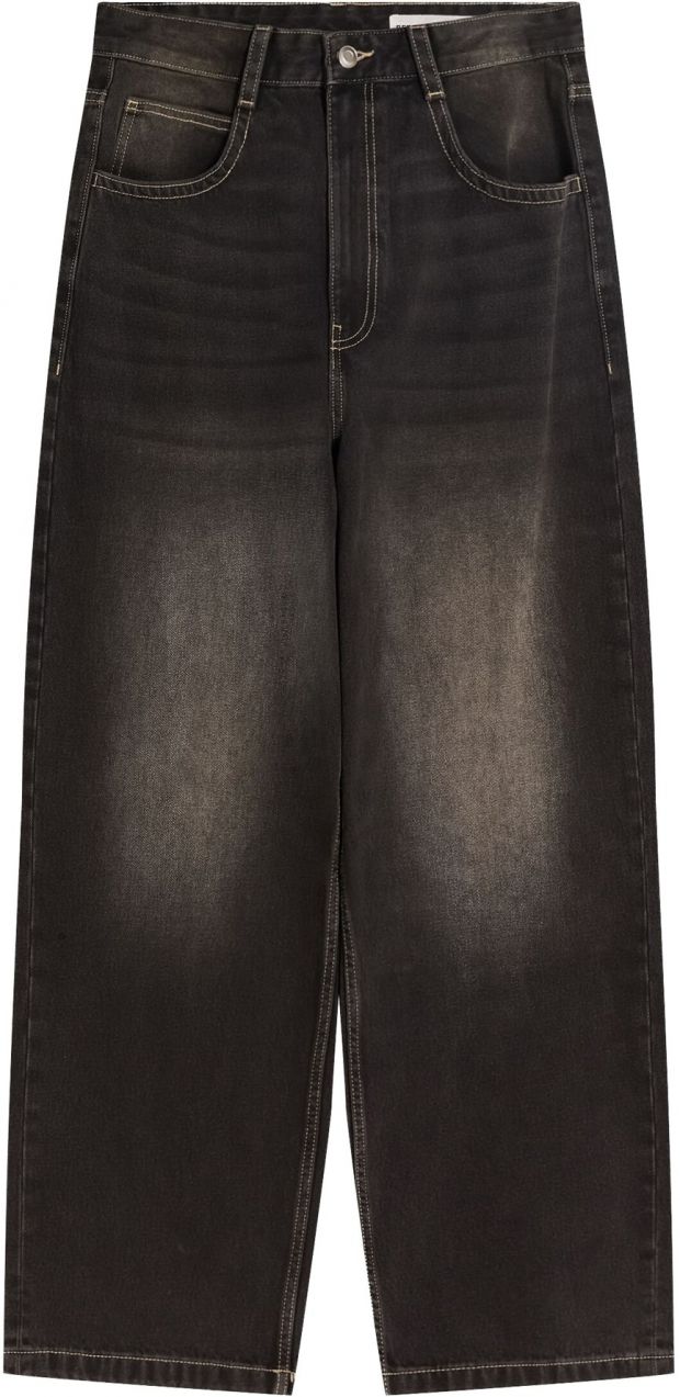 Bershka Džínsy  čierny denim