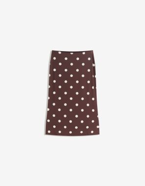 Bershka Sukňa  čokoládová / biela
