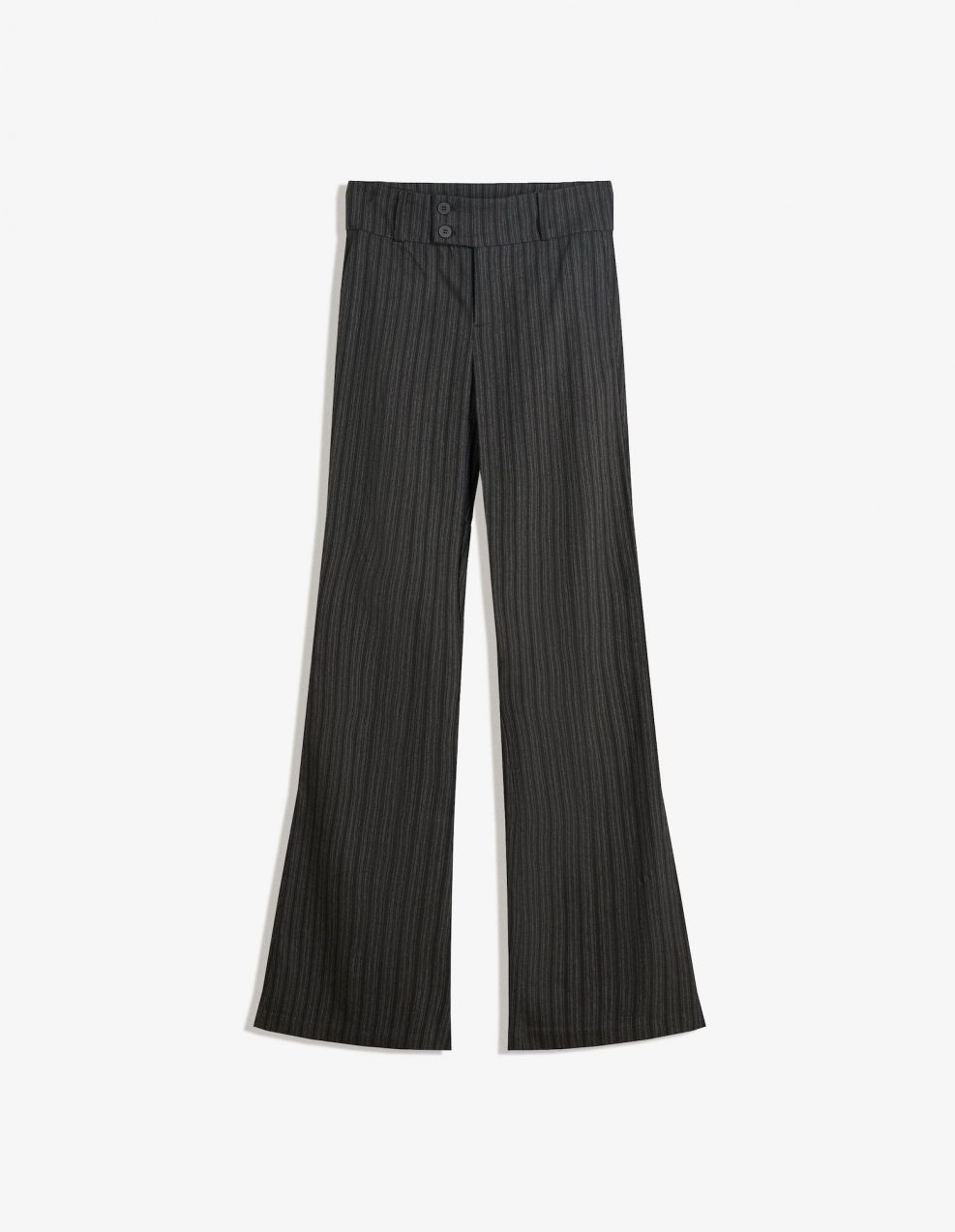 Bershka Nohavice  tmavosivá / prírodná biela